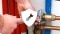Man fixing boiler with wrench