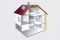 Sectional drawing of a house: ESOP Online calculation program for solar thermal systems